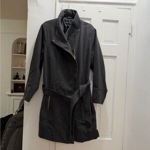 Gray Ashley's Stewart Wool Coat with Gold Zipper